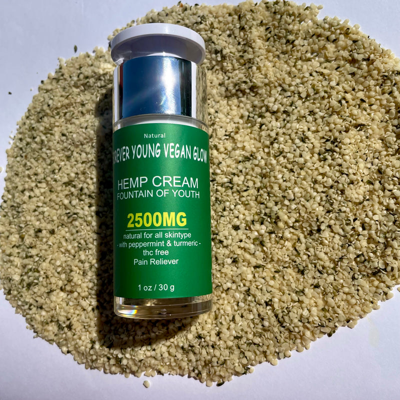 HEMP CREAM  2500 mg WITH TUMERIC AND PEPPERMINT - Forever young vegan skincare